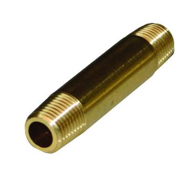 Brass Threaded Barrel Nipple 1/4