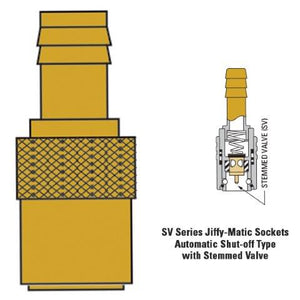 JS206SV 1/4" hose fitting 3/8" hose tail stop valve