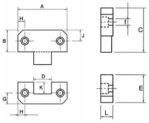 Straight side lock 38mm
